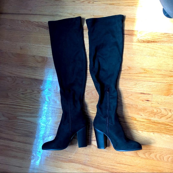 NWOT Forever 21 Faux Suede Over The Knee Boots - Picture 6 of 11